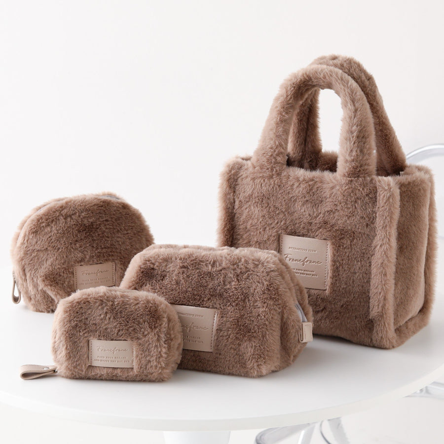 ファー ポーチ XS ベージュ