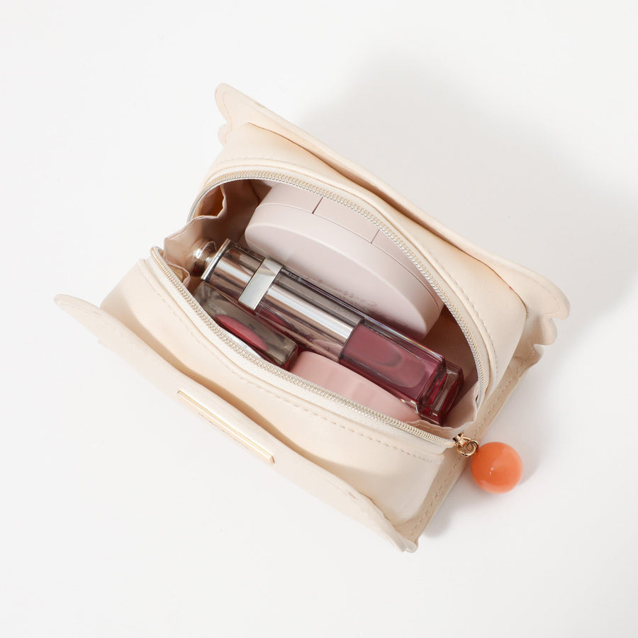 ウェーブシェイプ ポーチ S アイボリー