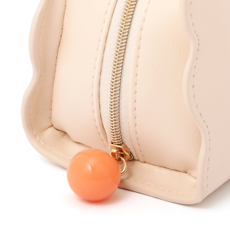 ウェーブシェイプ ポーチ S アイボリー