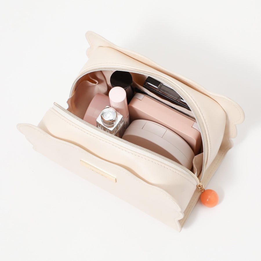 ウェーブシェイプ ポーチ L アイボリー