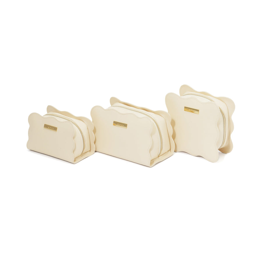 ウェーブシェイプ ポーチ L アイボリー