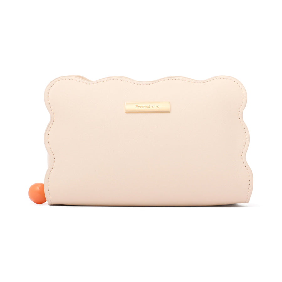 ウェーブシェイプ ポーチ L アイボリー