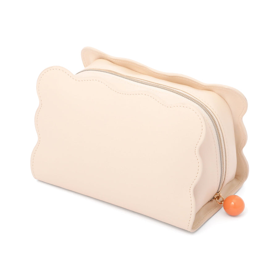 ウェーブシェイプ ポーチ L アイボリー