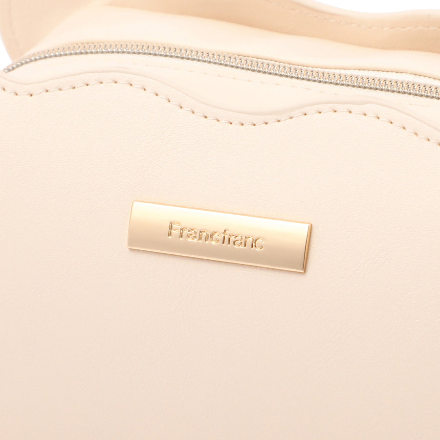 ウェーブシェイプ ポーチ L アイボリー