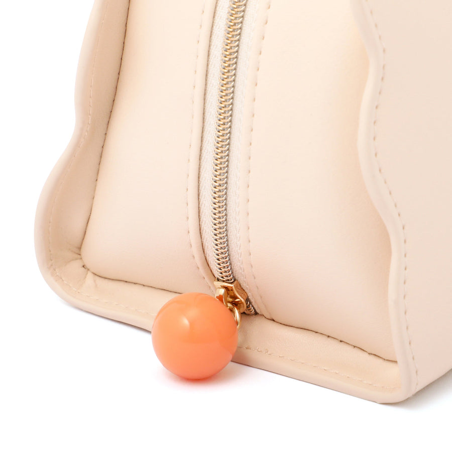 ウェーブシェイプ ポーチ L アイボリー