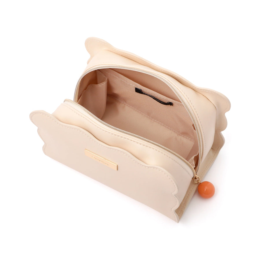 ウェーブシェイプ ポーチ L アイボリー