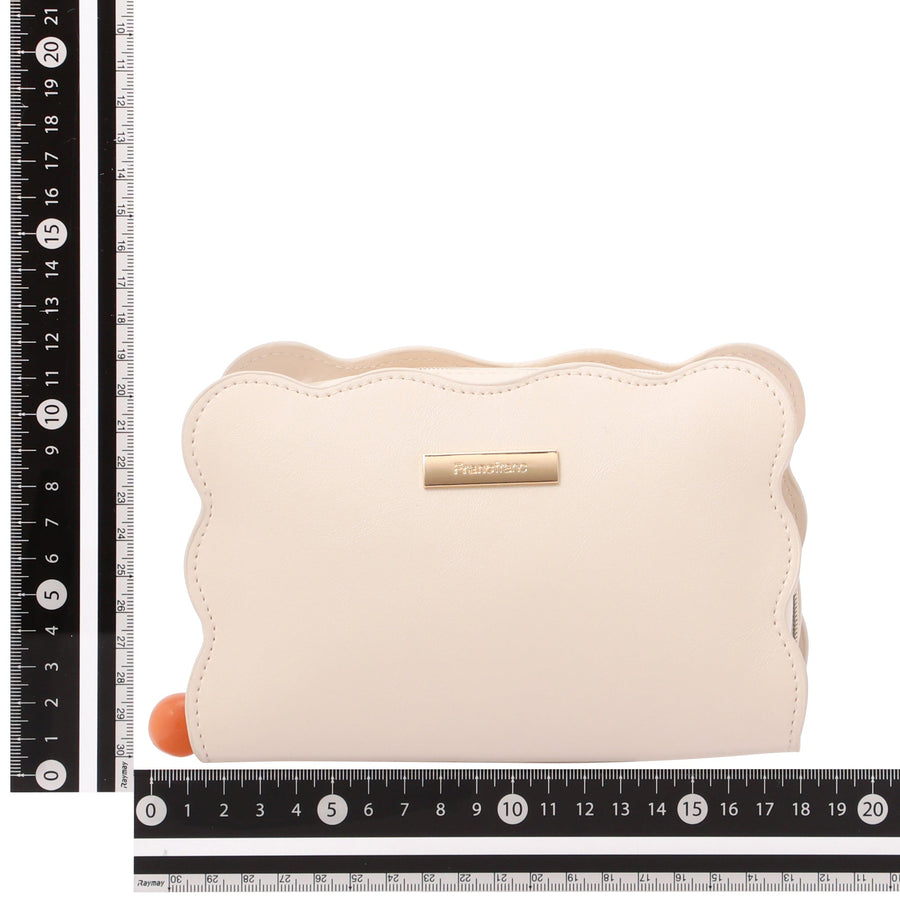 ウェーブシェイプ ポーチ L アイボリー