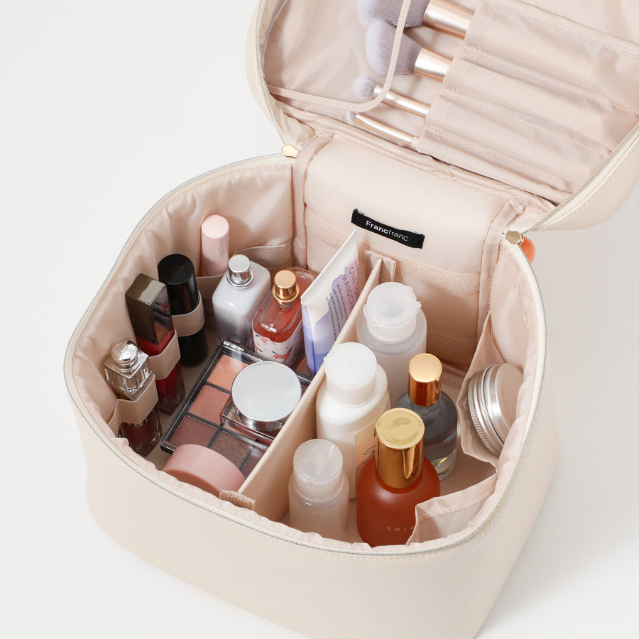 ウェーブシェイプ バニティポーチ L アイボリー