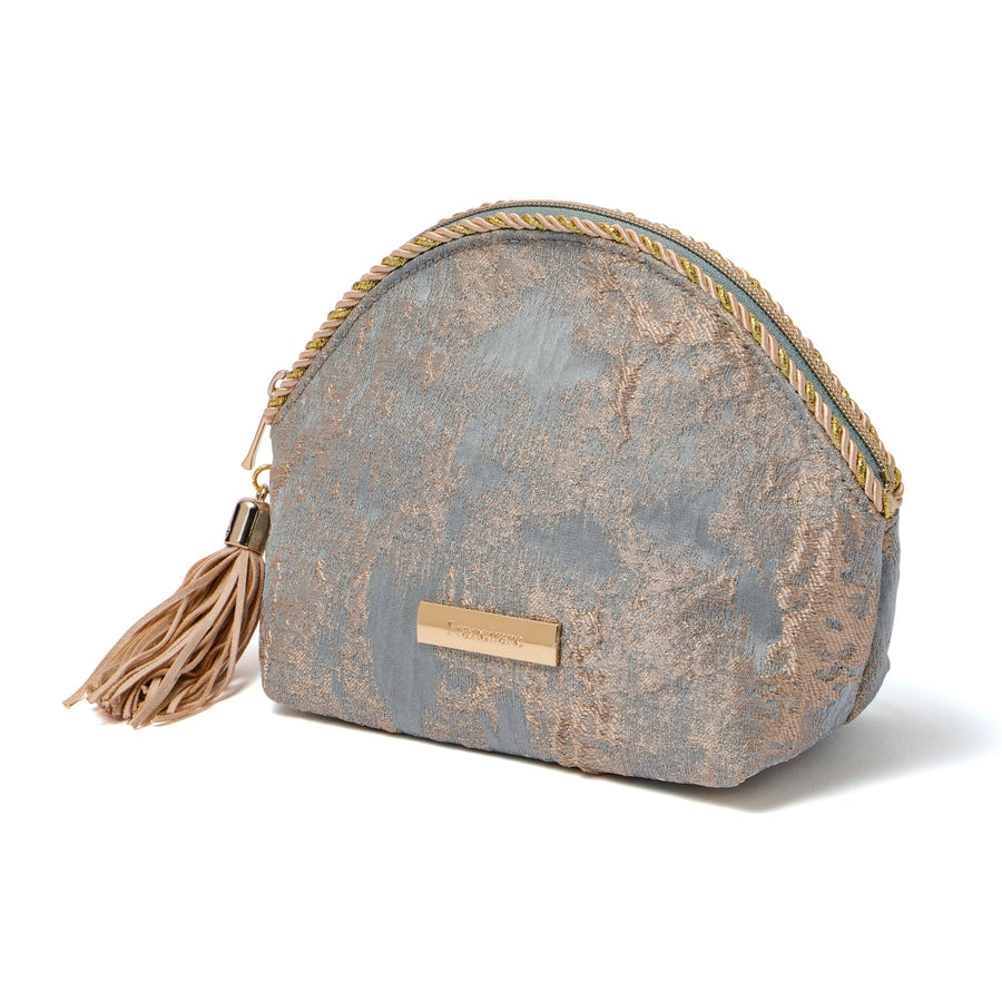 ゴールドマチエール ポーチ S ブルー