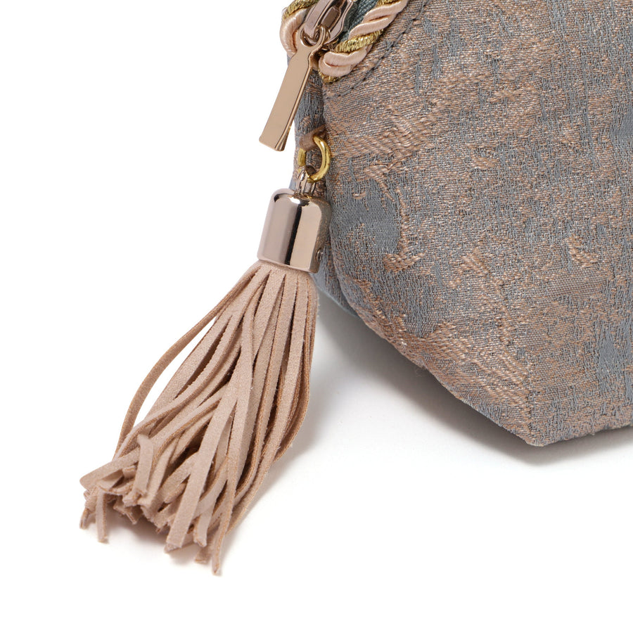 ゴールドマチエール ポーチ S ブルー