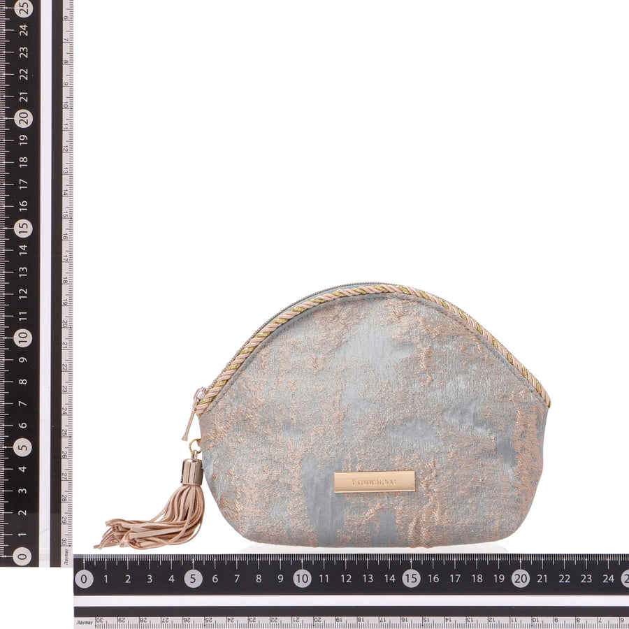 ゴールドマチエール ポーチ S ブルー