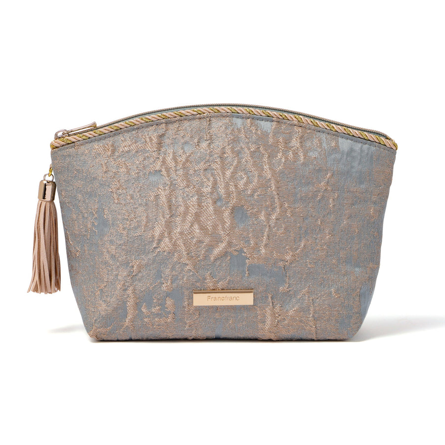 ゴールドマチエール ポーチ L ブルー