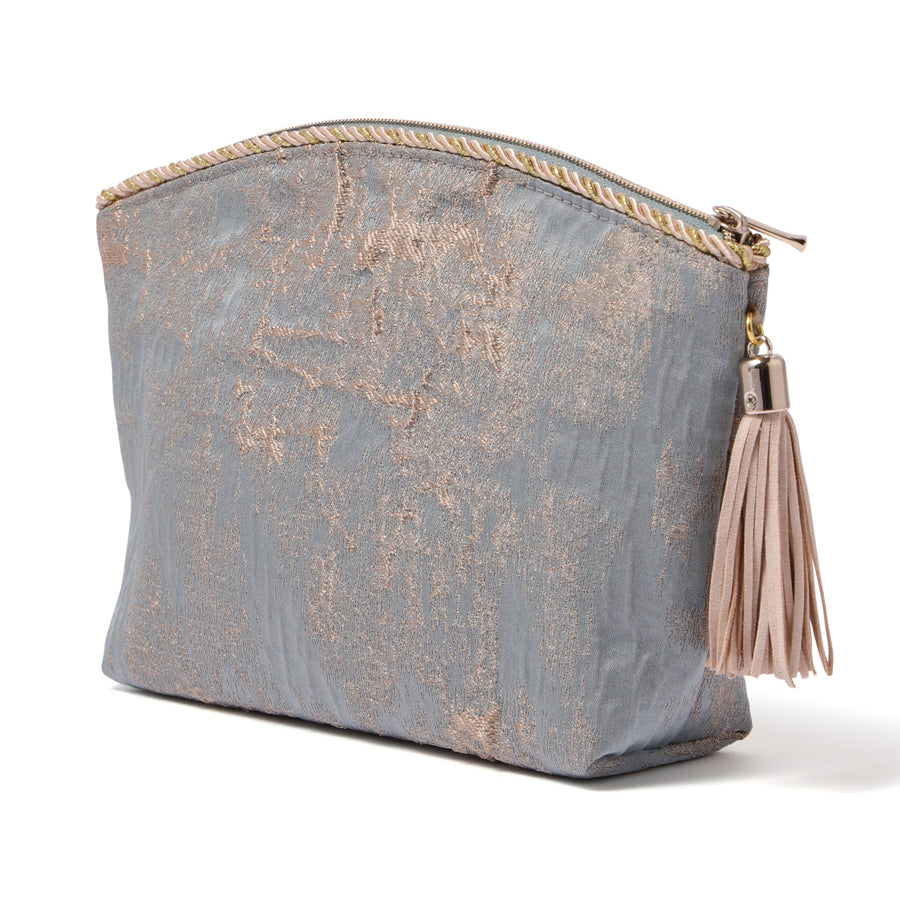 ゴールドマチエール ポーチ L ブルー