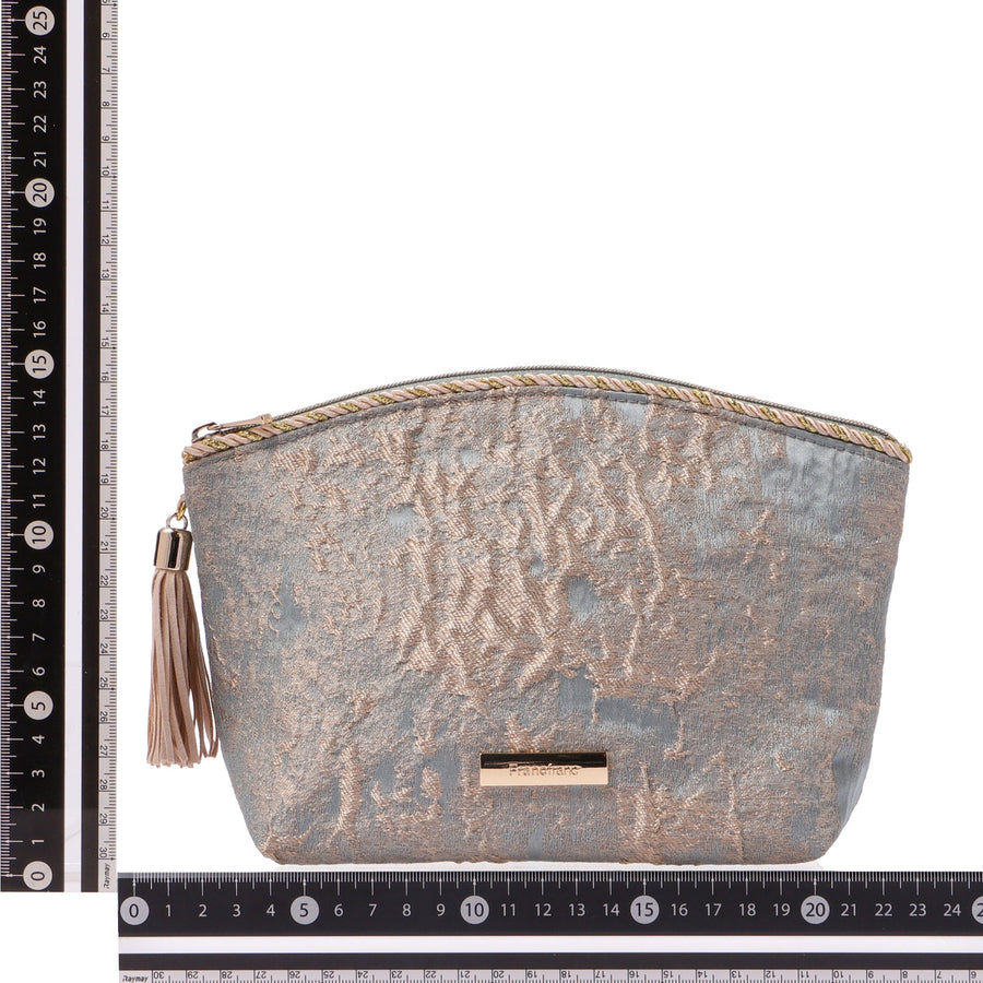 ゴールドマチエール ポーチ L ブルー