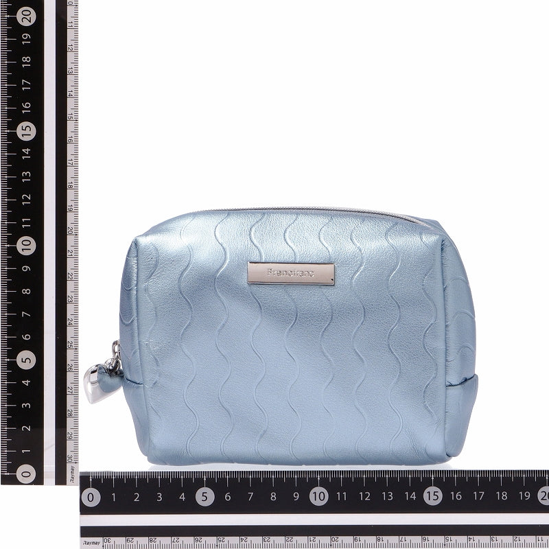 メタリックウェーブ ポーチ S ブルー