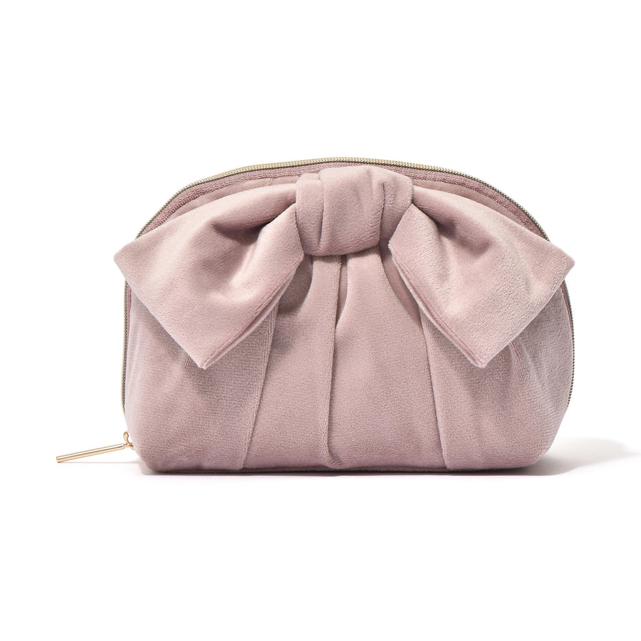 ベロアリボン ポーチ S ピンク