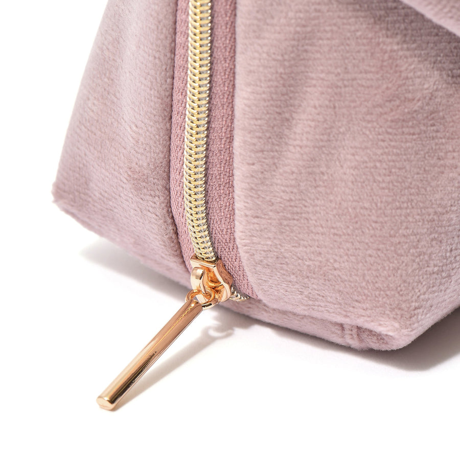 ベロアリボン ポーチ S ピンク