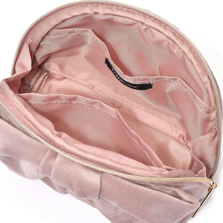 ベロアリボン ポーチ S ピンク