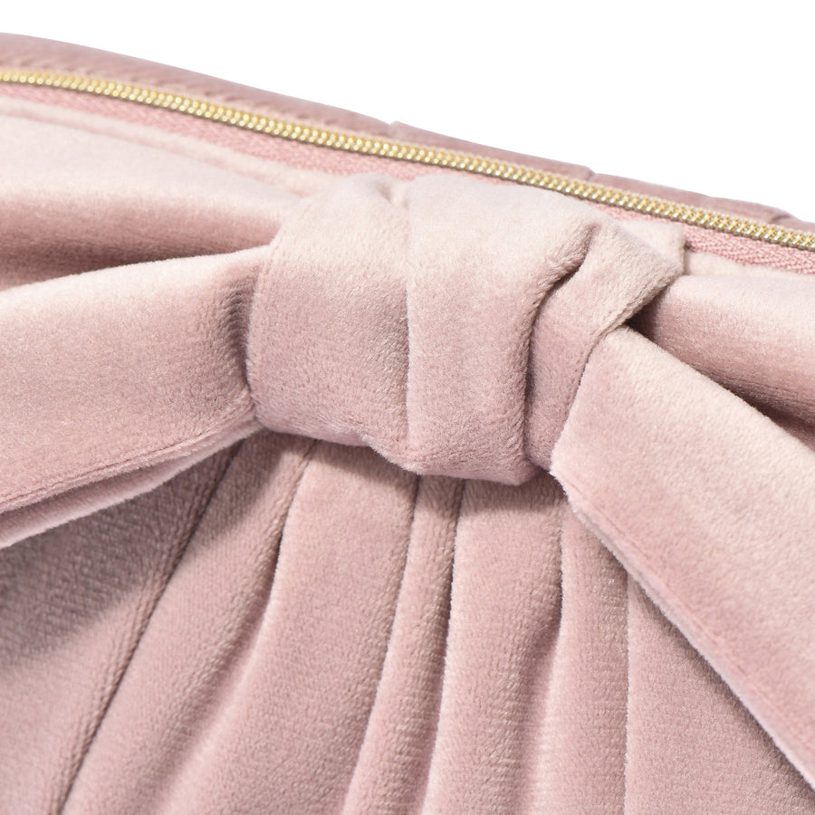 ベロアリボン ワイヤーポーチ ピンク