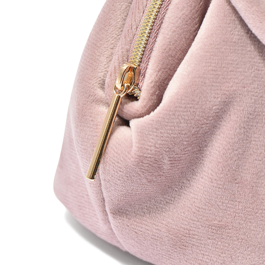 ベロアリボン ワイヤーポーチ ピンク