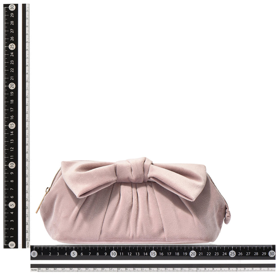 ベロアリボン ワイヤーポーチ ピンク