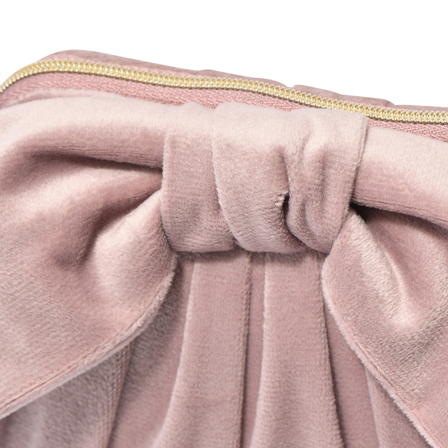 ベロアリボン スタンドポーチ ピンク