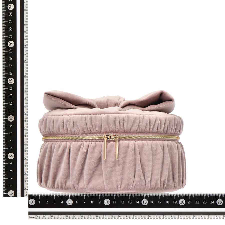 ベロアリボン バニティポーチ S ピンク