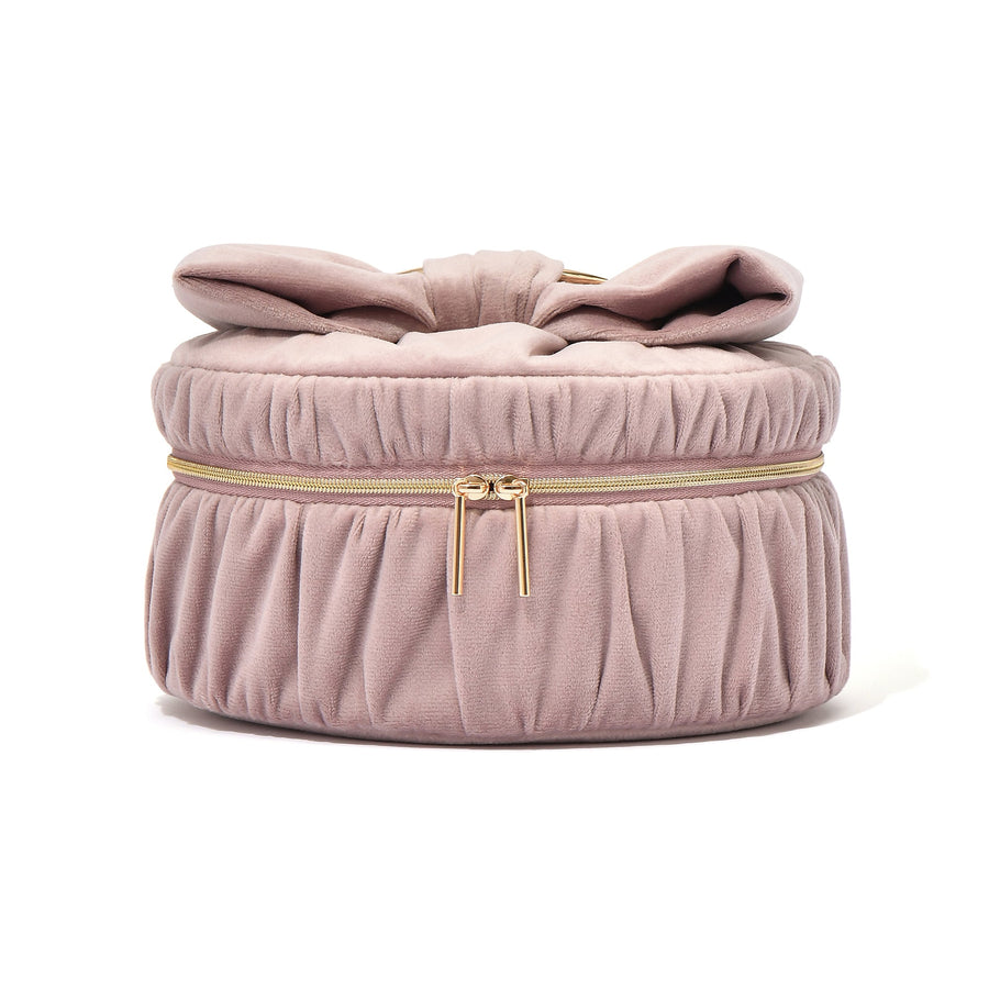 ベロアリボン バニティポーチ S ピンク