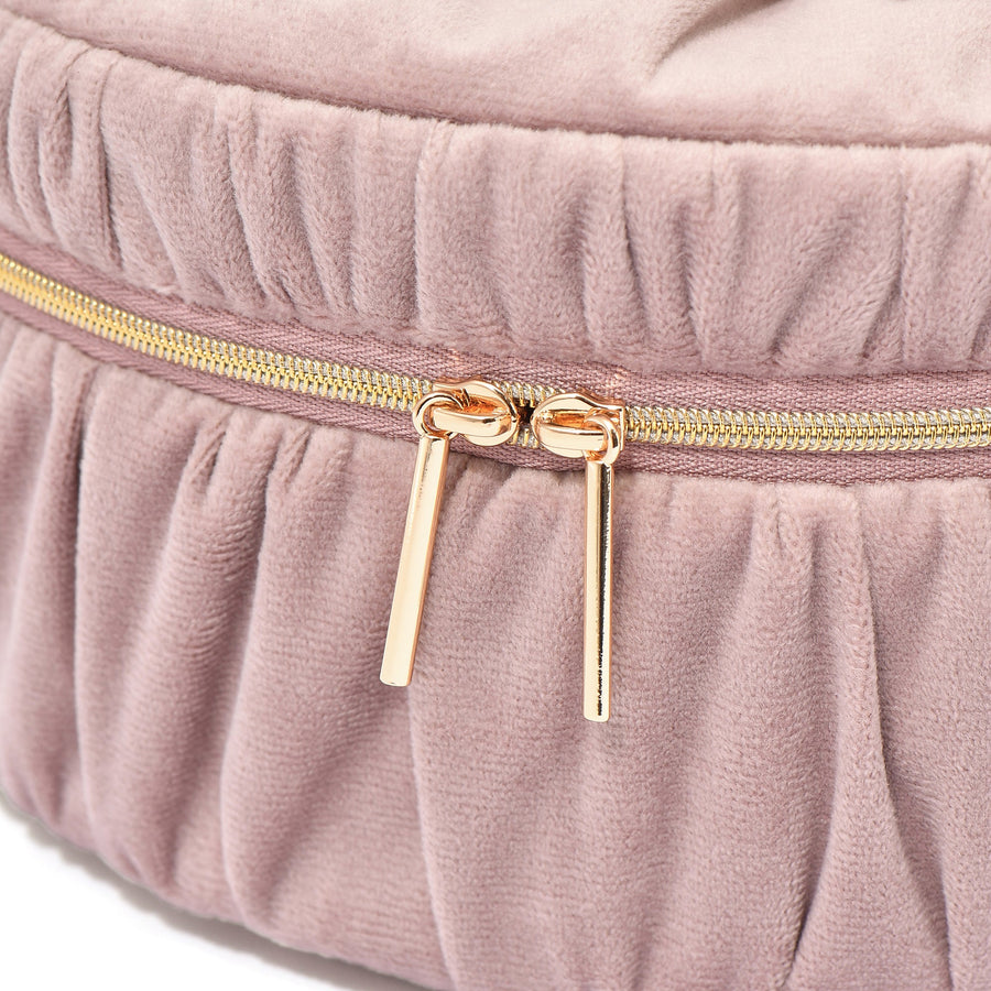 ベロアリボン バニティポーチ S ピンク