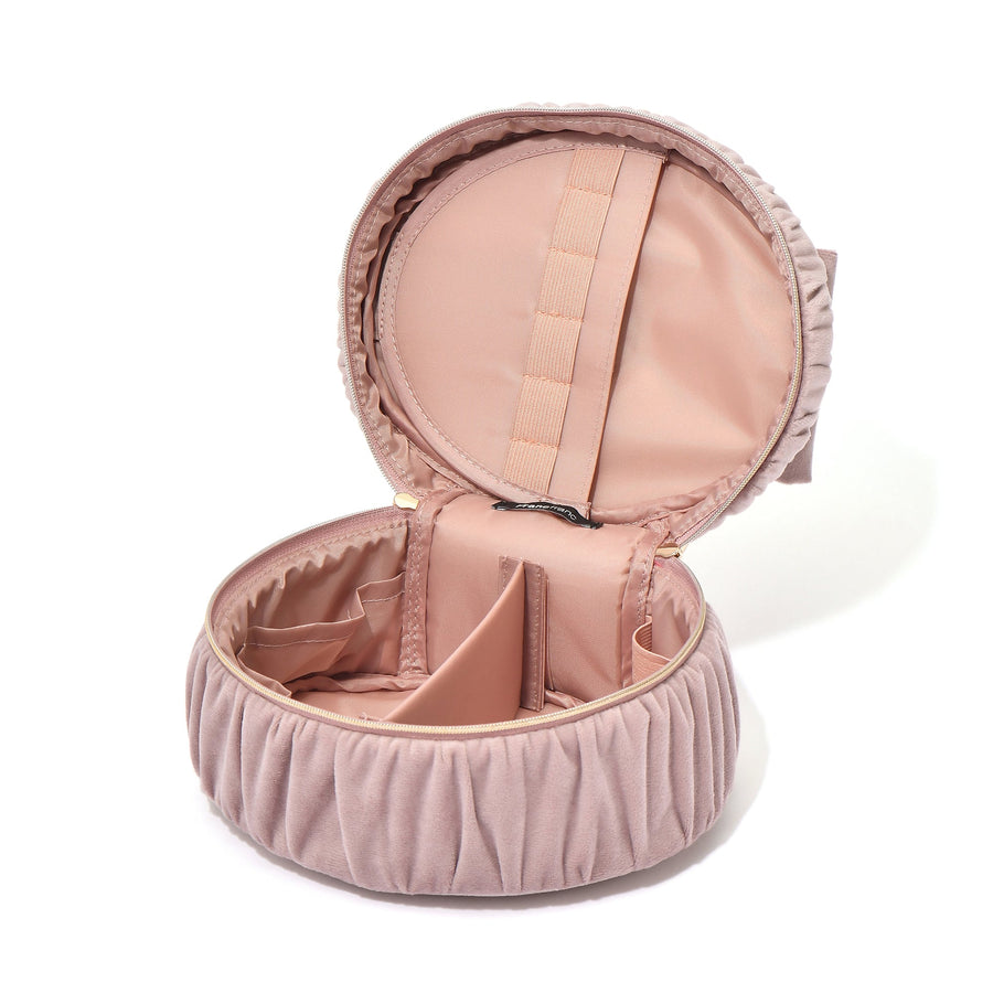 ベロアリボン バニティポーチ S ピンク