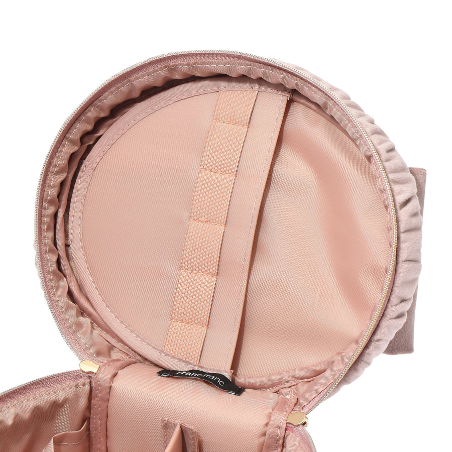 ベロアリボン バニティポーチ S ピンク