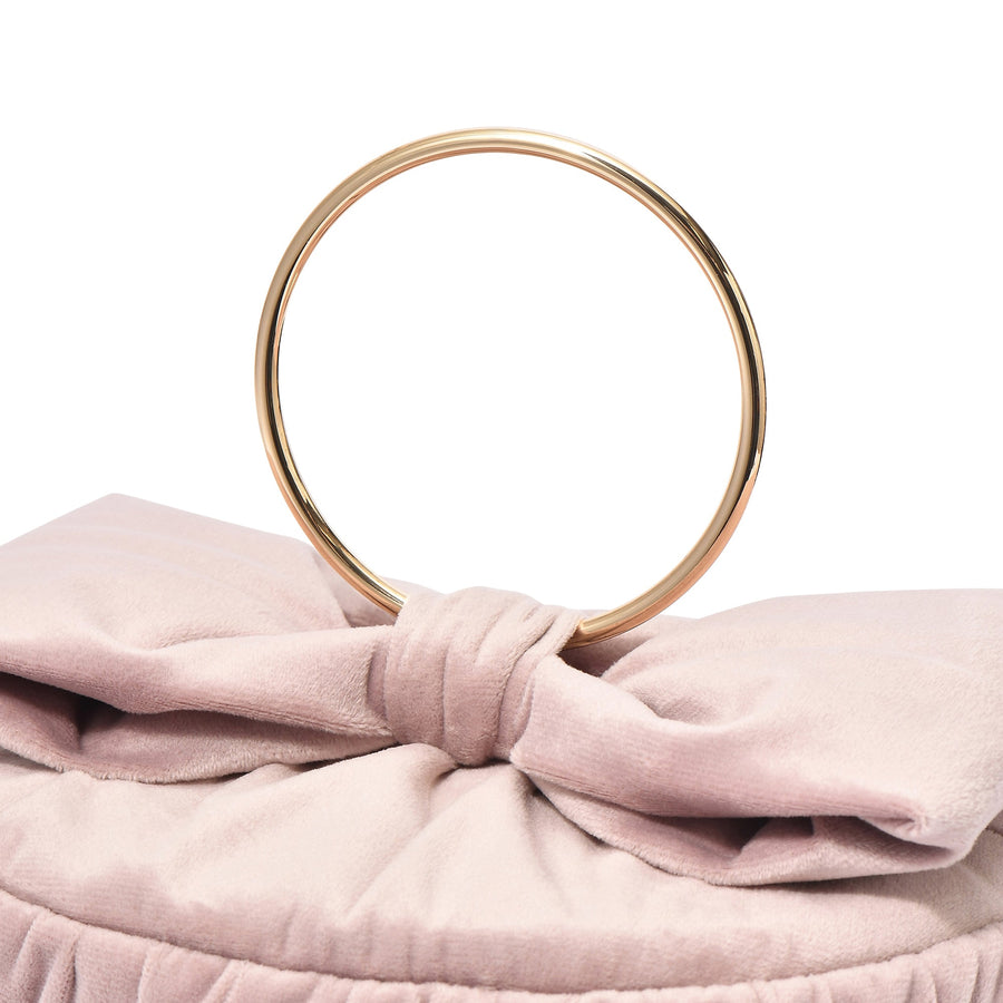 ベロアリボン バニティポーチ L ピンク