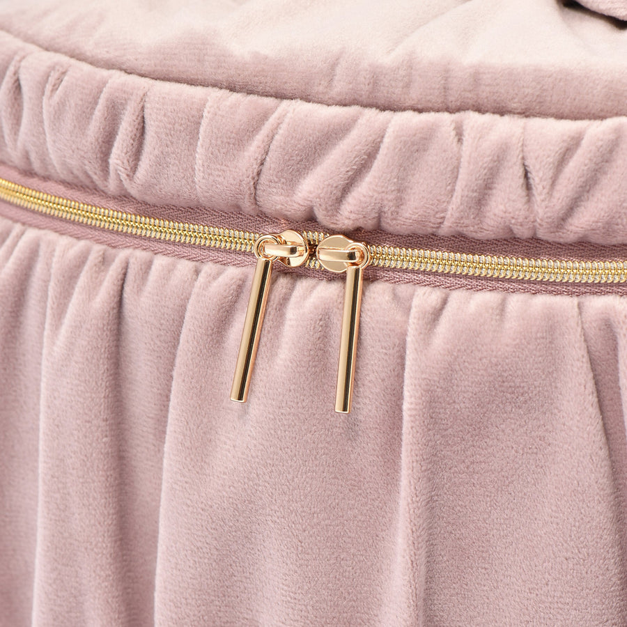 ベロアリボン バニティポーチ L ピンク