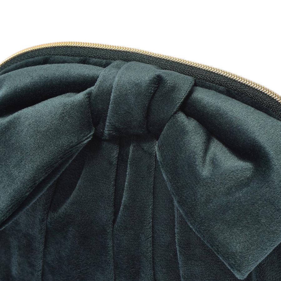 ベロアリボン ポーチ S グリーン