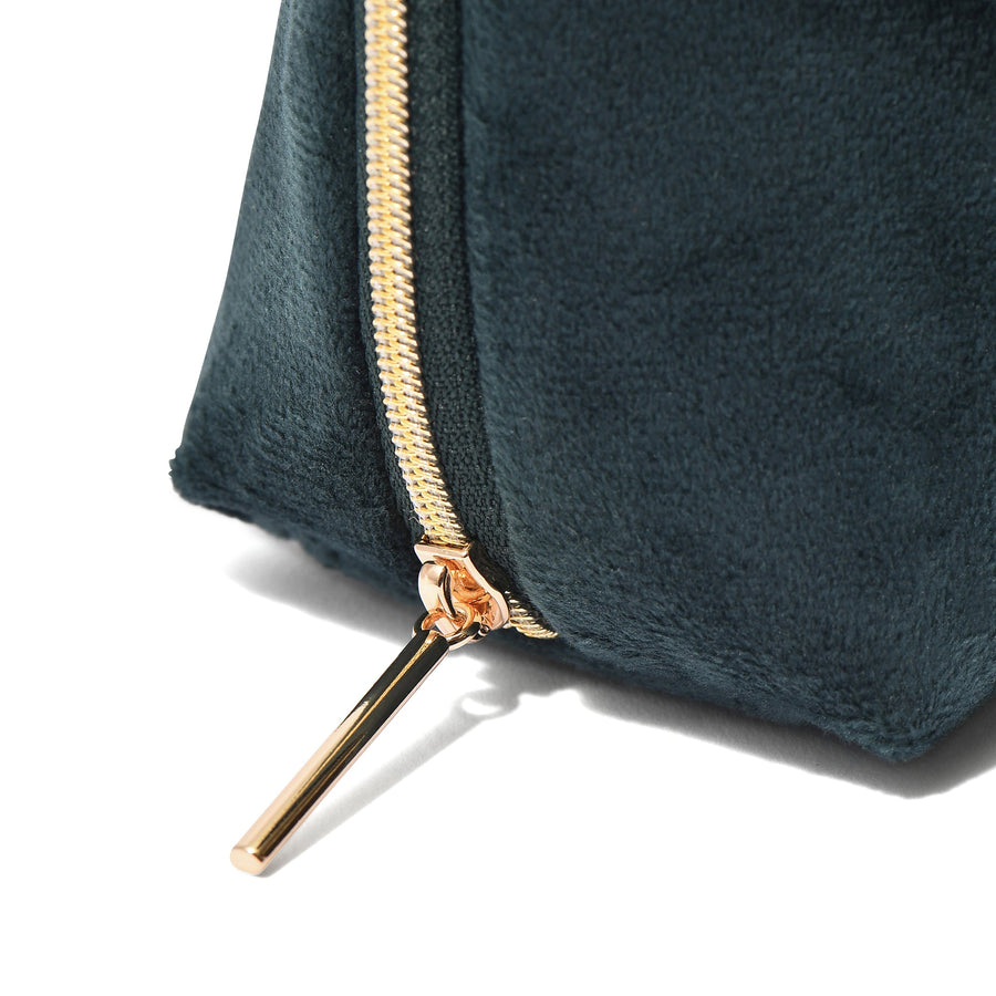 ベロアリボン ポーチ S グリーン