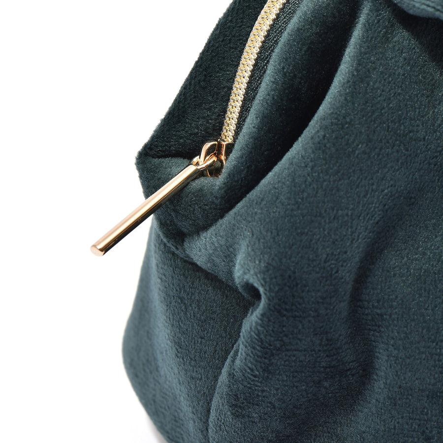 ベロアリボン ワイヤーポーチ グリーン