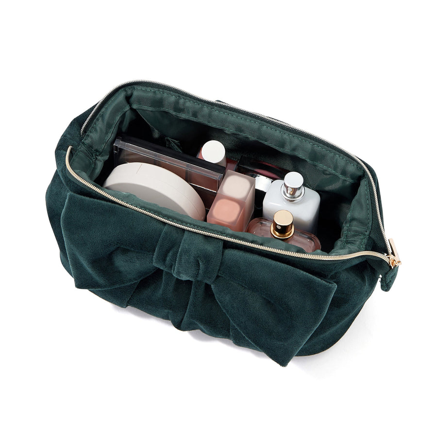 ベロアリボン ワイヤーポーチ グリーン