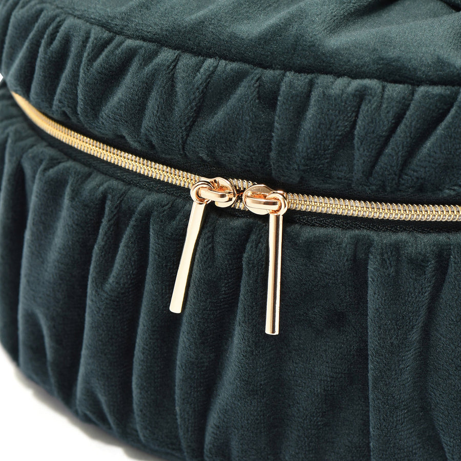 ベロアリボン バニティポーチ S グリーン