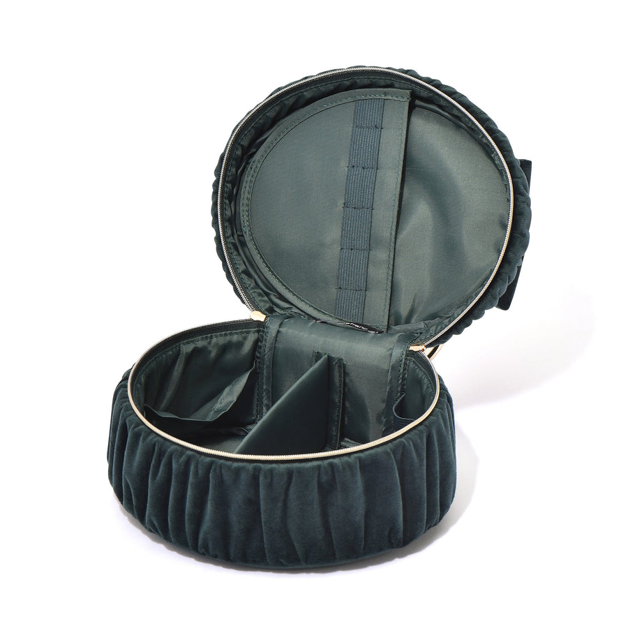 ベロアリボン バニティポーチ S グリーン