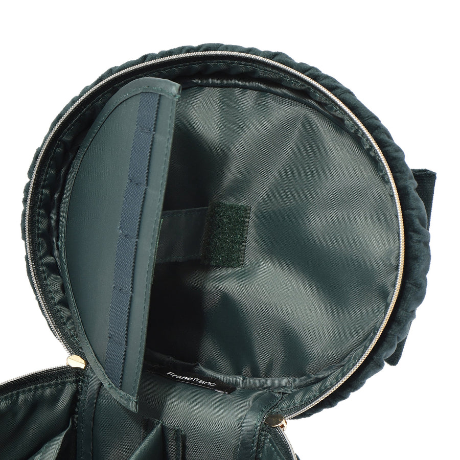 ベロアリボン バニティポーチ S グリーン