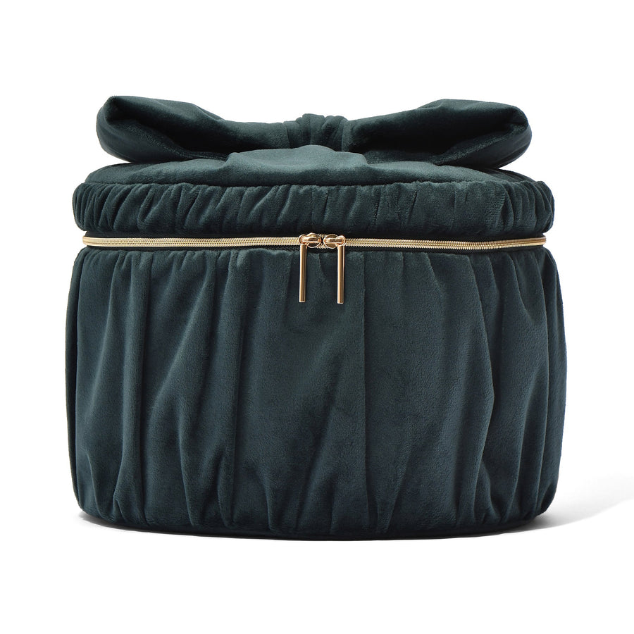 ベロアリボン バニティポーチ L グリーン