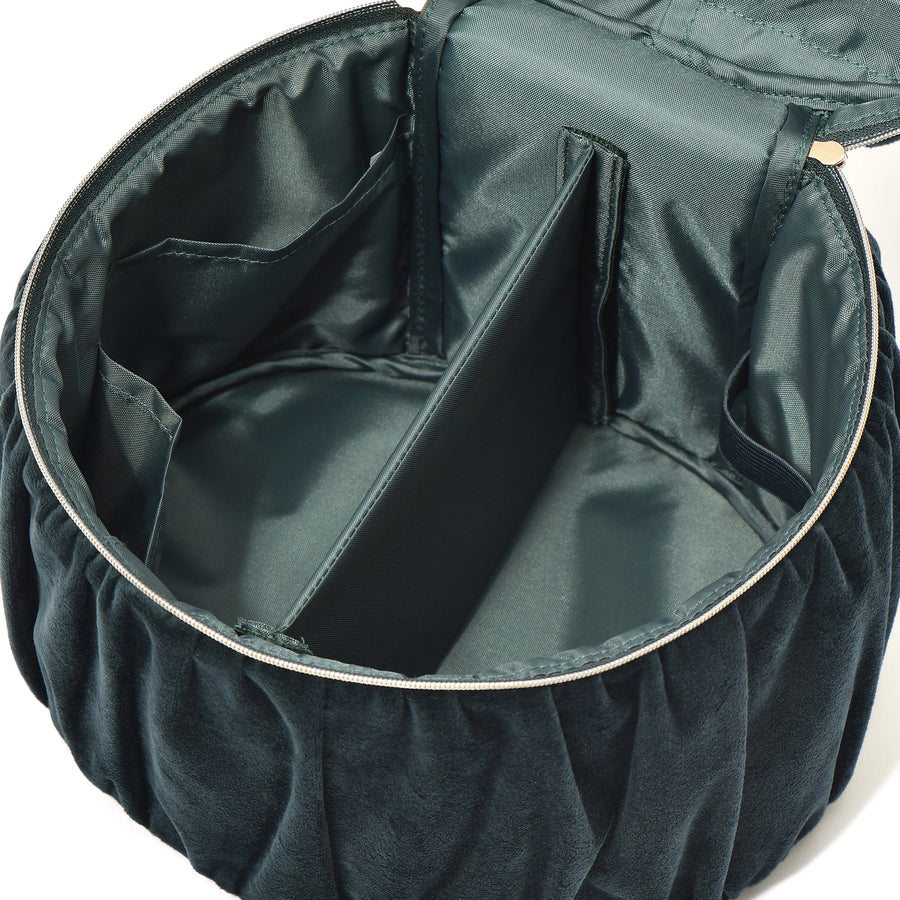 ベロアリボン バニティポーチ L グリーン