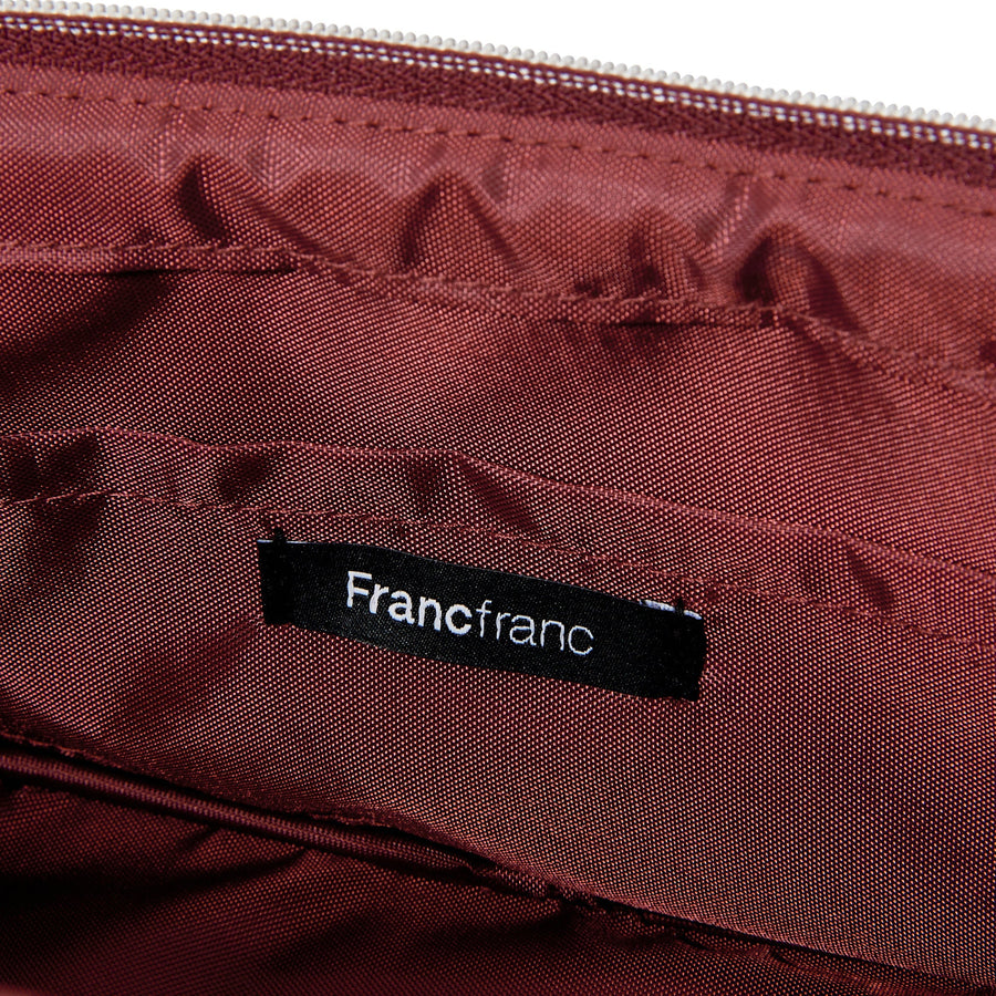 ベロアプリーツ ワイヤーポーチ ワイン