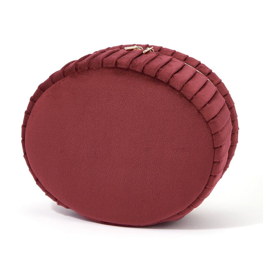 ベロアプリーツ バニティポーチ S ワイン