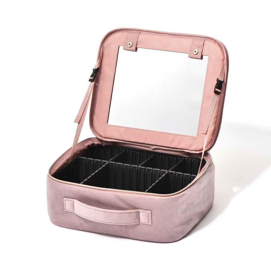 ベロアリボン メイクバッグ ピンク