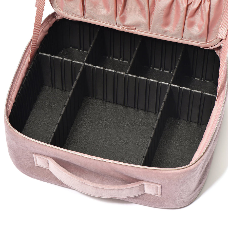 ベロアリボン メイクバッグ ピンク