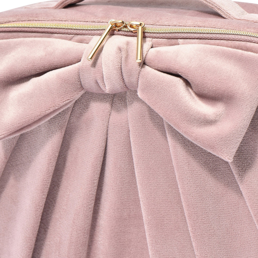 ベロアリボン メイクバッグ ピンク