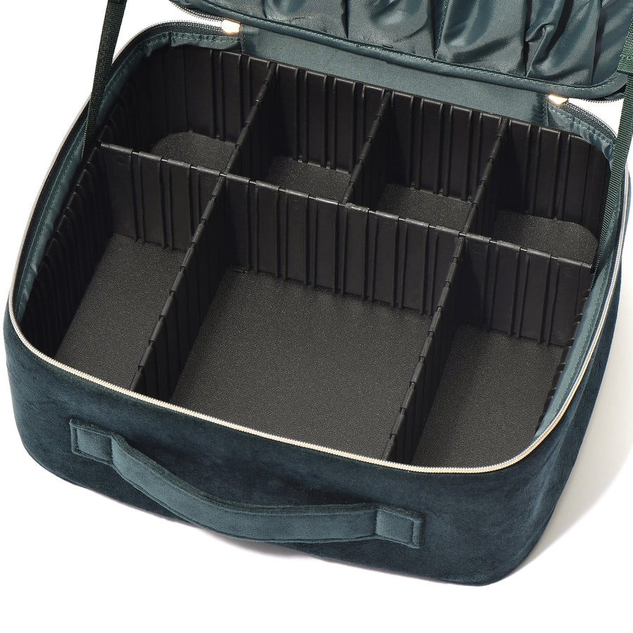 ベロアリボン メイクバッグ グリーン