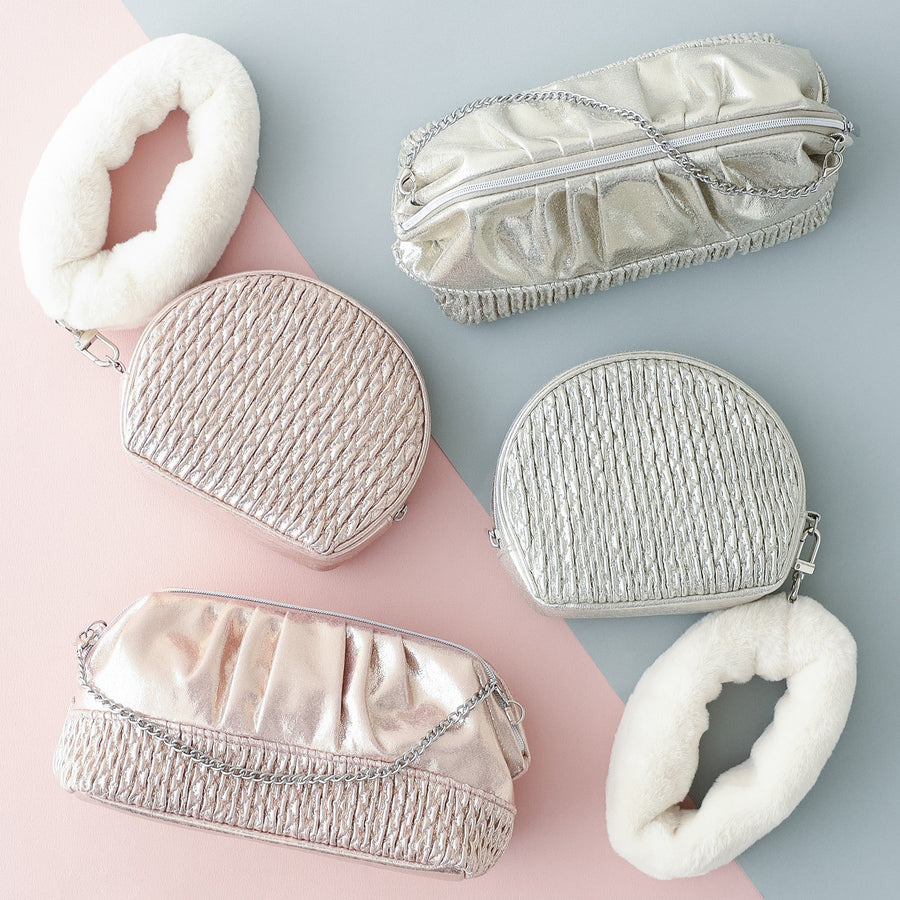 シャイニーホイル ワイヤーポーチ ピンク