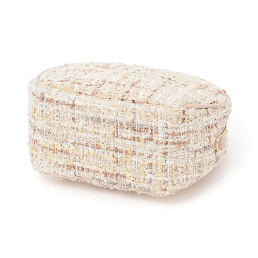 ツイードファー ポーチ S ライトピンク